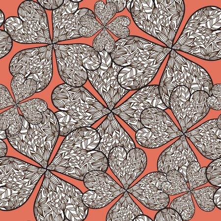 elegant seamless pattern with decorative clovers のイラスト素材