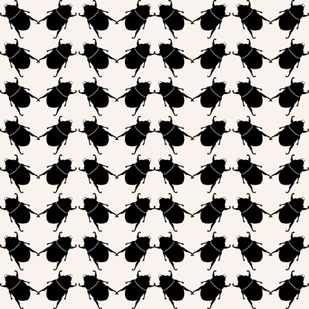 elegant seamless pattern with black bugsのイラスト素材