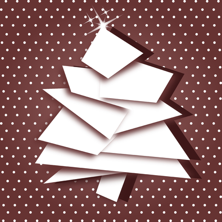elegant Christmas and New Year invitation with abstract paper treeのイラスト素材