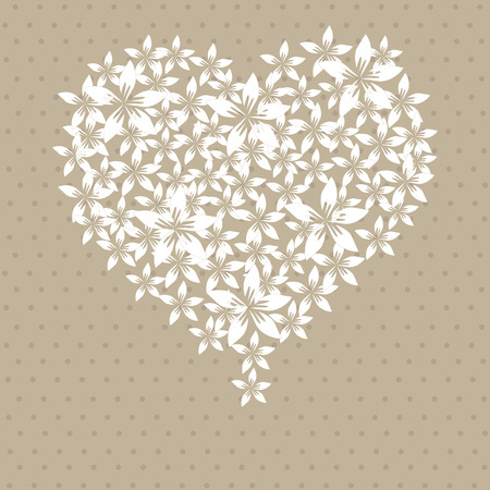 elegant valentine's day invitation with abstract floral heart and place for textのイラスト素材