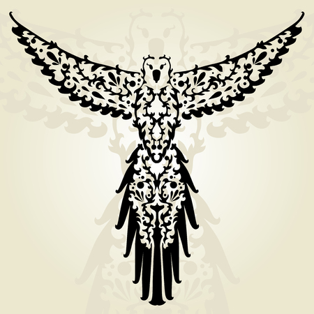 hand drawn decorative parrot, design elementのイラスト素材