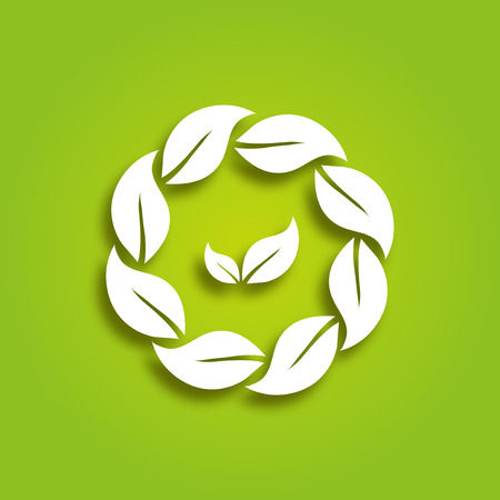 eco paper leaves, symbol of natureのイラスト素材