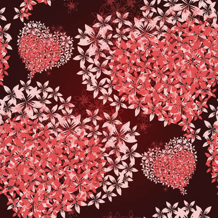 elegant seamless pattern with decorative floral hearts for your designのイラスト素材