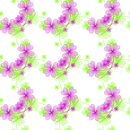 elegant seamless pattern with decorative clovers, design elementのイラスト素材