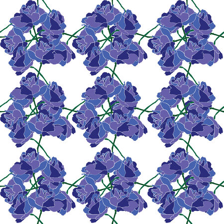 elegant seamless pattern with decorative blue roses, design elementのイラスト素材