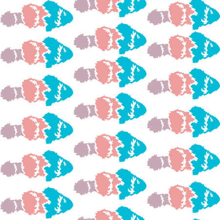 elegant seamless pattern with decorative fishes, design elementのイラスト素材