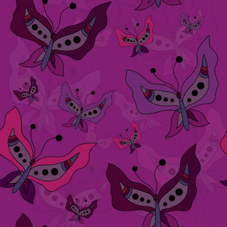 elegant seamless pattern with decorative butterflies, design elementのイラスト素材