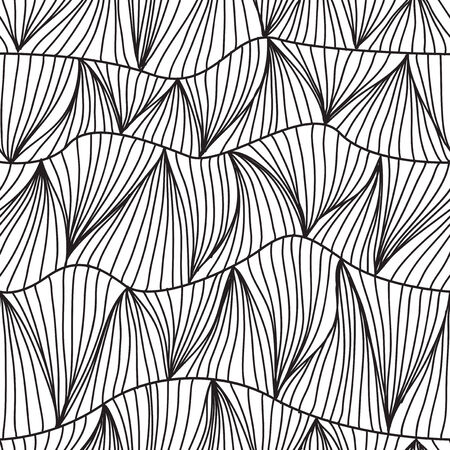 elegant seamless pattern with hand drawn decorative waves, design element. Marine backgroundのイラスト素材