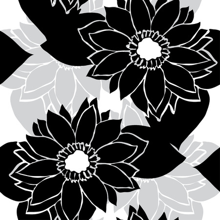 Elegant seamless pattern with hand drawn decorative sunflowers, design elements. Floral pattern for wedding invitations, greeting cards, scrapbooking, print, gift wrap, manufacturing.のイラスト素材