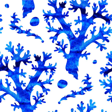 Elegant seamless pattern with hand drawn decorative watercolor corals, design elements. Abstract pattern for invitations, greeting cards, scrapbooking, print, gift wrap, manufacturing.のイラスト素材