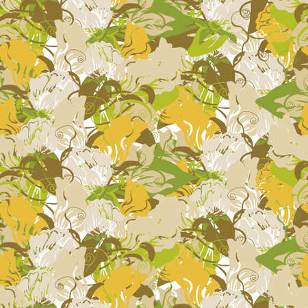 Elegant seamless pattern with hand drawn decorative sweet pea flowers, design elements. のイラスト素材