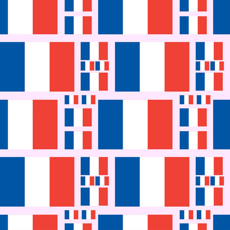 Elegant seamless pattern with french flags, design elements. Can be used for invitations, greeting cards, scrapbooking, print, gift wrap, manufacturing. Travel backgroundのイラスト素材