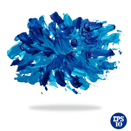Oil painted background in blue colors, design element. Can be used for cards, invitations, greetings, scrapbookingのイラスト素材