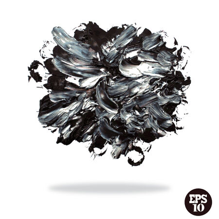 Oil painted background in black white colors, design element. Can be used for cards, invitations, greetings, scrapbookingのイラスト素材
