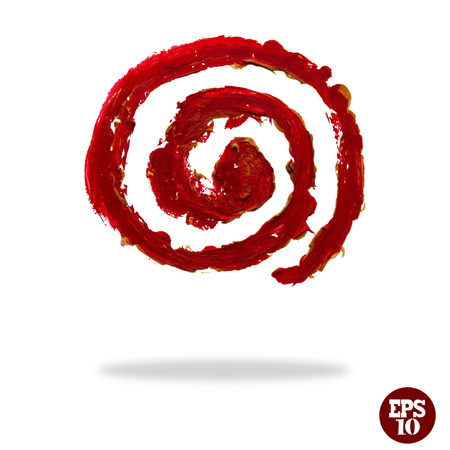 Oil painted spiral icon, design element. Can be used for cards, invitations, greetings, scrapbookingのイラスト素材