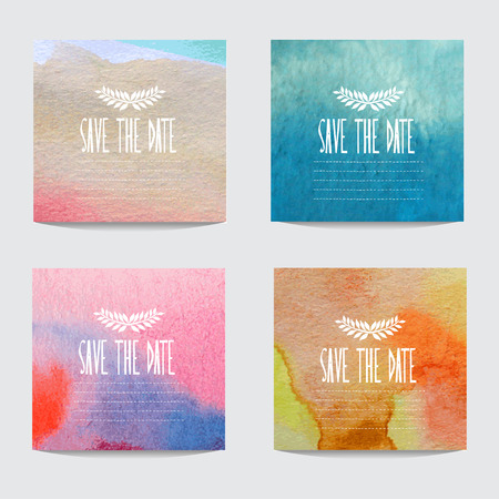 Elegant watercolor cards, design elements. Can be used for wedding, baby shower, mothers day, valentines day, birthday cards, invitations, banners, flyers, gift wrap, print, manufacturingのイラスト素材