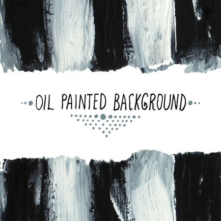 Elegant oil painted card, design elements.のイラスト素材