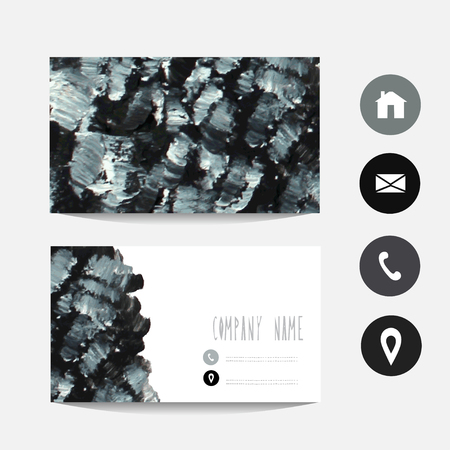 Oil painted business card template, design element.のイラスト素材
