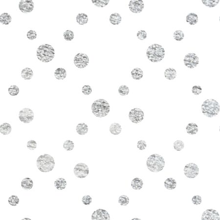 Abstract polka dot silver glitter seamless pattern, design element. のイラスト素材