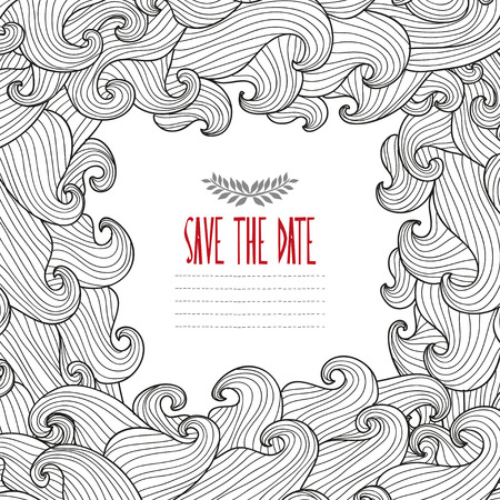 Elegant card with decorative waves, design elementのイラスト素材