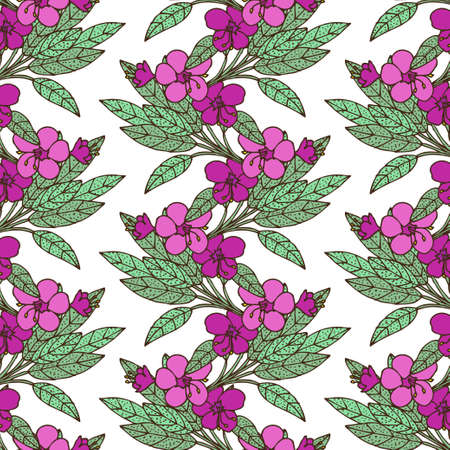 Elegant seamless pattern with hand drawn decorative sageのイラスト素材