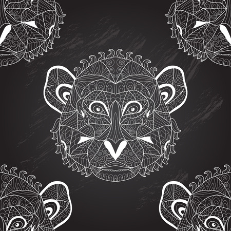 Elegant seamless pattern with hand drawn decorative monkeys, design elements. Can be used for invitations, greeting cards, scrapbooking, print, gift wrap, manufacturing. Animal theme. 2016 symbolのイラスト素材