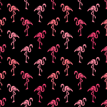 Elegant seamless pattern with abstract flamingo symbols, design elements. Can be used for invitations, greeting cards, scrapbooking, print, gift wrap, manufacturing. Bird themeのイラスト素材