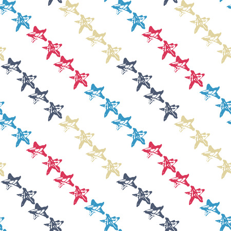 Abstract seamless pattern with brush strokes stars, design element. Can be used for invitations, greeting cards, scrapbooking, print, gift wrap, manufacturing. Grunge backgroundのイラスト素材