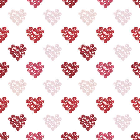 Abstract seamless pattern with brush strokes hearts, design element. Can be used for invitations,...