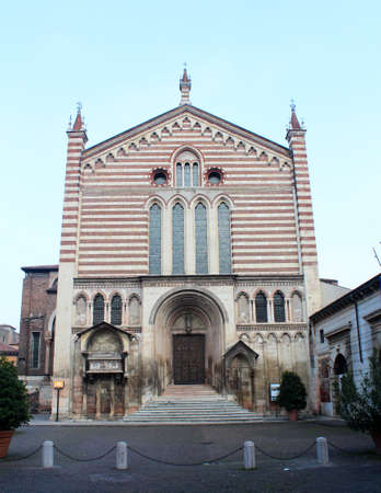 San Fermo Maggiore Church in Verona, Italy. Popular touristic european destination. Verona city viewの写真素材