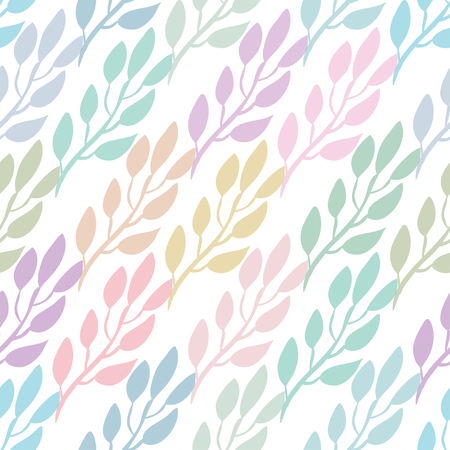 Elegant seamless pattern with hand drawn decorative leaves, design elements. Floral pattern for invitations, greeting cards, scrapbooking, print, gift wrap, manufacturingのイラスト素材