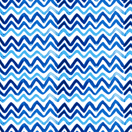 Abstract seamless pattern with hand drawn marine waves watercolor style, design element. Can be used for invitations, cards, scrapbooking, print, gift wrap, manufacturing. All elements are editableのイラスト素材