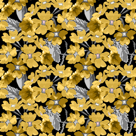Elegant seamless pattern with decorative flowers in watercolor style, design elements. Floral pattern for wedding invitations, greeting cards, scrapbooking, print, gift wrap, manufacturingのイラスト素材