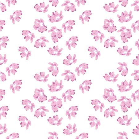 Elegant seamless pattern with decorative flowers in watercolor style, design elements. Floral pattern for wedding invitations, greeting cards, scrapbooking, print, gift wrap, manufacturing. Editableのイラスト素材