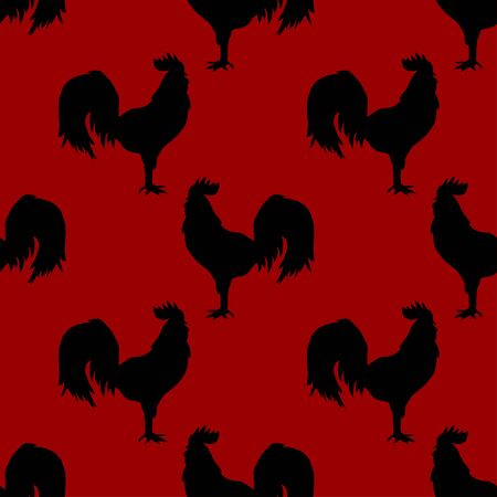 Elegant seamless pattern with abstract roosters, design element. Can be used for invitations, greeting cards, scrapbooking, print, gift wrap, manufacturing. Bird theme. New Year 2017 symbolのイラスト素材