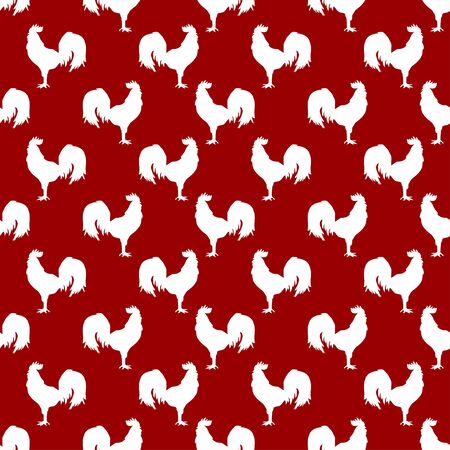 Elegant seamless pattern with abstract roosters icons, design element. Can be used for invitations, greeting cards, scrapbooking, print, gift wrap, manufacturing. Bird theme. New Year 2017 symbolのイラスト素材