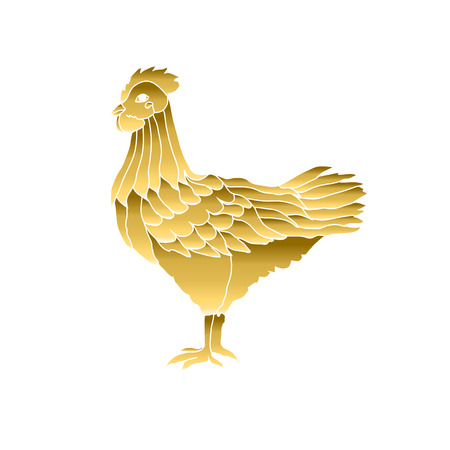 Elegant hand drawn decorative chicken, farm domestic bird. Can be used for cards, invitations, print, gift wrap, gift paper, scrapbooking, manufacturing, flyers, banners, food, menu, farm themesのイラスト素材