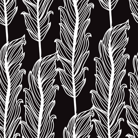 Elegant pattern with hand drawn decorative flowers, design elements.のイラスト素材