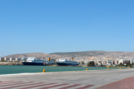 August 28, 2017, Port of Piraeus, Attica, Greece. Popular touristic european destination.のeditorial素材
