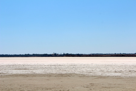 Beautiful Salt Lake in Larnaca, Cyprus. Natural background. Landscapeの写真素材