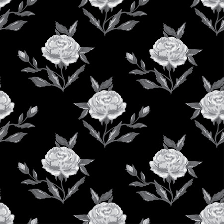 Elegant seamless pattern with peony flowers, design elements. Floral  pattern for invitations, cards, print, gift wrap, manufacturing, textile, fabric, wallpapersのイラスト素材