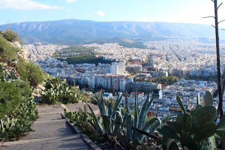 December 22, 2018, Athens, Attica, Greece. City view of Athens from Lycabettus Mount. Popular...