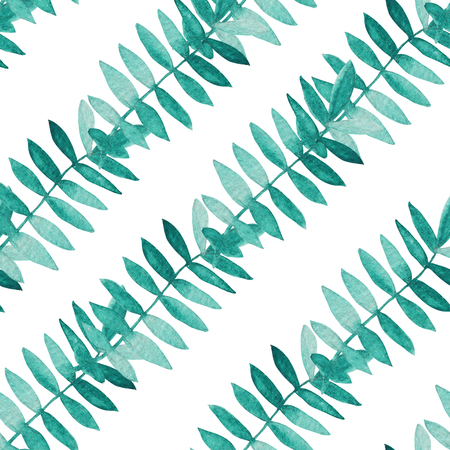 Elegant seamless pattern with watercolor branches with leaves, design elements. Floral pattern for invitations, greeting cards, scrapbooking, print, gift wrap, manufacturingの写真素材