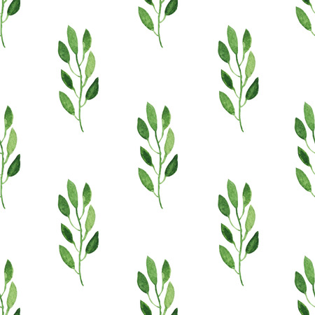 Elegant seamless pattern with watercolor branches with leaves, design elements. Floral pattern for invitations, greeting cards, scrapbooking, print, gift wrap, manufacturingの写真素材