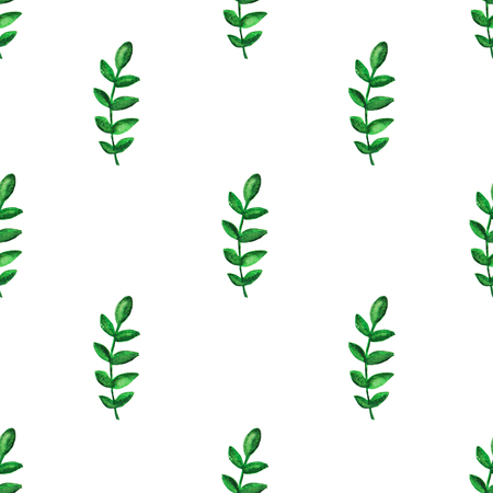 Elegant seamless pattern with watercolor branches with leaves, design elements. Floral pattern for invitations, greeting cards, scrapbooking, print, gift wrap, manufacturingの写真素材