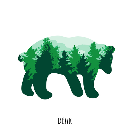 Abstract bear sign/symbol, design element. Can be used for corporate identity, company emblem, print, labels, cards, manufacturing. Animal, nature themeのイラスト素材