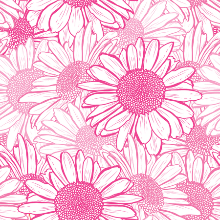 Elegant seamless pattern with chamomile flowers, design elements. Floral  pattern for invitations, cards, print, gift wrap, manufacturing, textile, fabric, wallpapersのイラスト素材