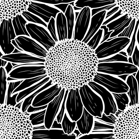 Elegant seamless pattern with chamomile flowers, design elements. Floral  pattern for invitations, cards, print, gift wrap, manufacturing, textile, fabric, wallpapersのイラスト素材