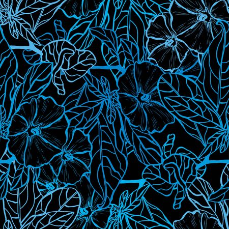 Elegant seamless pattern with clematis flowers, design elements. Floral  pattern for invitations, cards, print, gift wrap, manufacturing, textile, fabric, wallpapersのイラスト素材