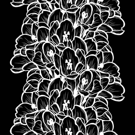 Elegant seamless pattern with clivia (amaryllis) flowers, design elements. Floral  pattern for invitations, cards, print, gift wrap, manufacturing, textile, fabric, wallpapersのイラスト素材